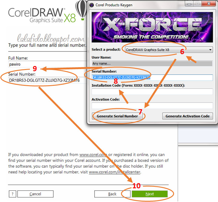 corel draw x8 serial number has already been used